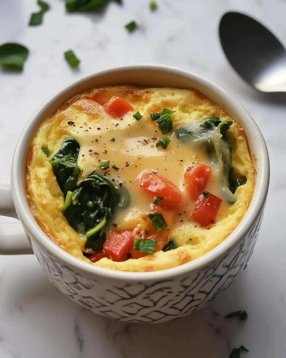 Just Egg Vegan Omelette Mug: A Quick, Cozy Microwave Breakfast 11 Microwave omelette with cheese, spinach, and pepper