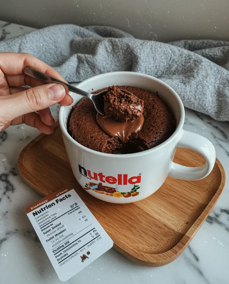 Nutella Mug Cake 2025: Quick, Gooey, and Perfect in Minutes 6 Nutella mug cake 2025 served warm in a ceramic mug
