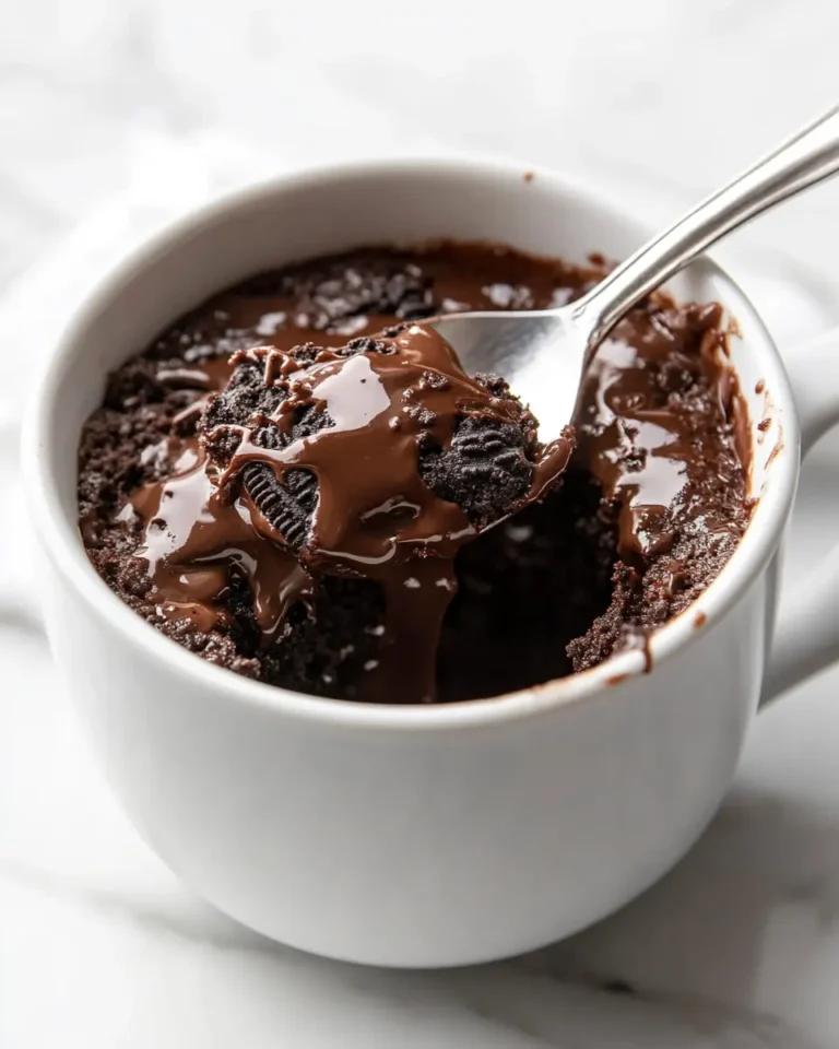 Oreo Mug Cake: The Viral Microwave Dessert That Takes 2 Minutes 6 Spoonful of warm Oreo mug cake with melted chocolate
