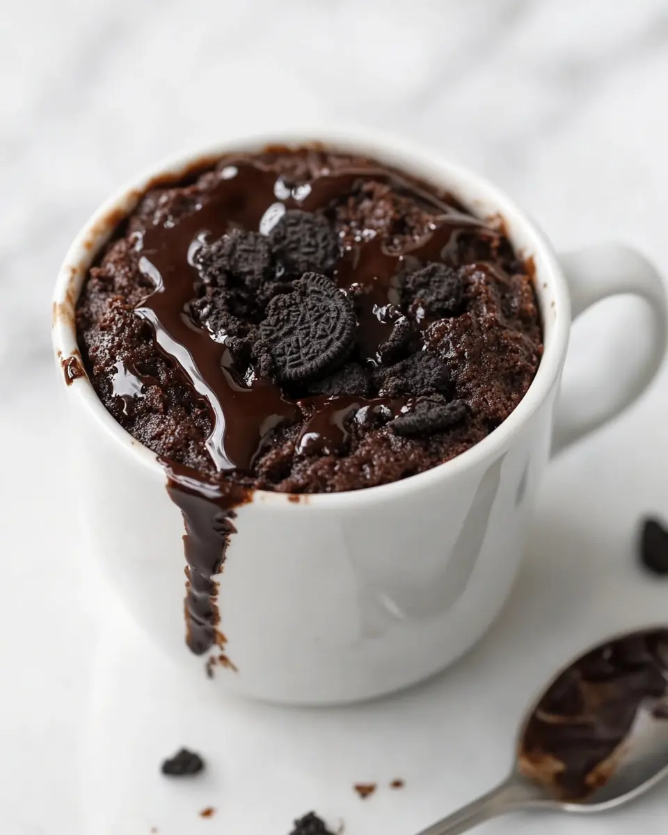 Oreo Mug Cake: The Viral Microwave Dessert That Takes 2 Minutes 9 Spoonful of warm Oreo mug cake with melted chocolate