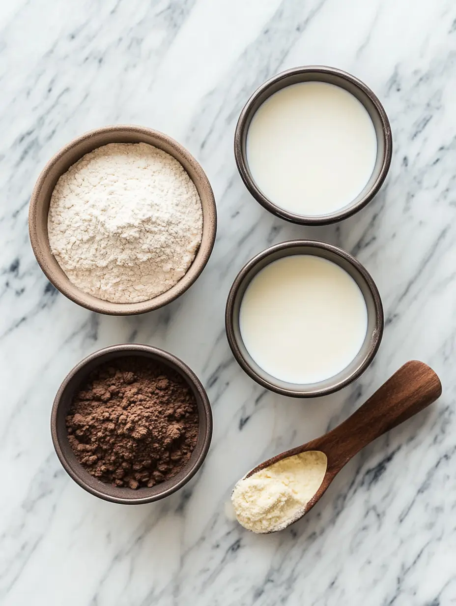 Sugar-Free Pudding Protein Mug Cake – The Ultimate 1-Minute Dessert Fix 4 Ingredients for sugar-free pudding protein mug cake including protein powder and pudding mix