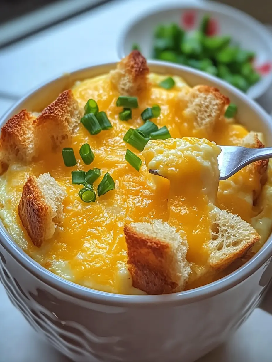 TikTok Egg Toast Mug Hack: The Coziest Breakfast You Can Microwave in Minutes 12 Melted cheddar and egg in a mug with toasted bread edges and scallions