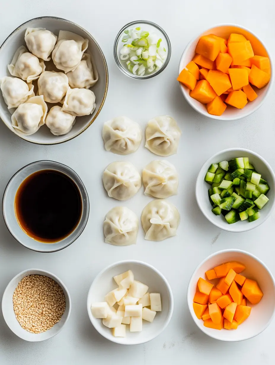 Dumpling Mug Bake Recipe: The Cozy 5-Minute Meal You’ll Crave Daily 6 dumpling mug bake ingredients flat lay for microwave recipe
