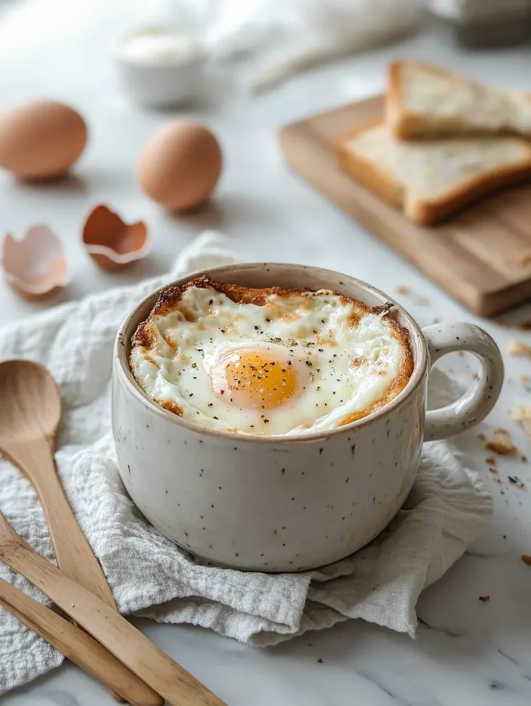 The 10 Best Mug Recipes You’ll Crave Again and Again 1 A baked egg resting on a layer of toast and cheese inside a ceramic mug