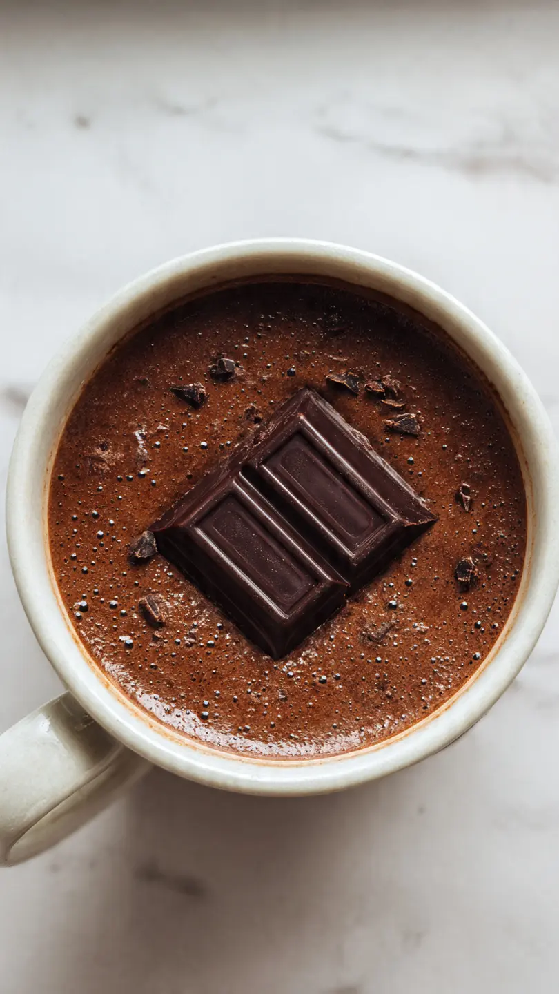 Chocolate Lava Mug Cake in 1 Minute (No Oven, Gooey Center) 4 chocolate square placed in center of mug cake batter